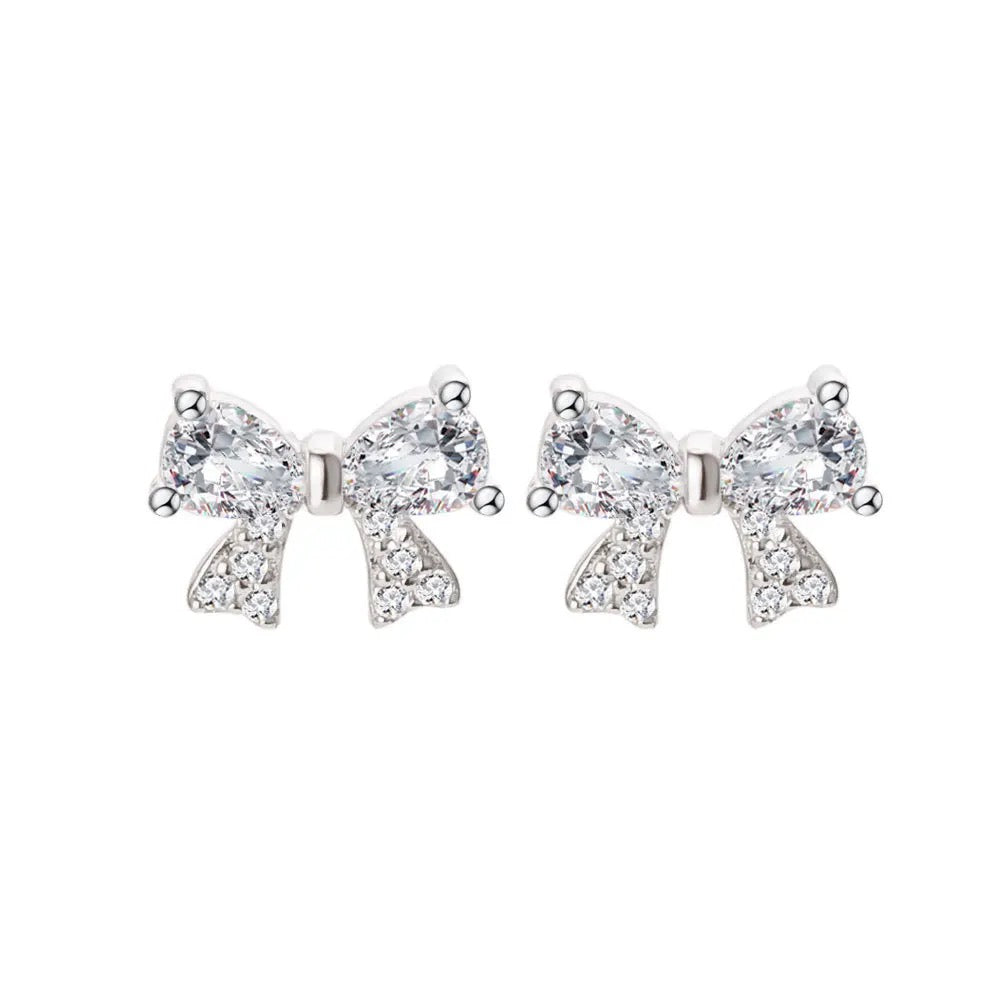 "DIAMOND BOW" STERLING SILVER EARRING [PRE-ORDER]